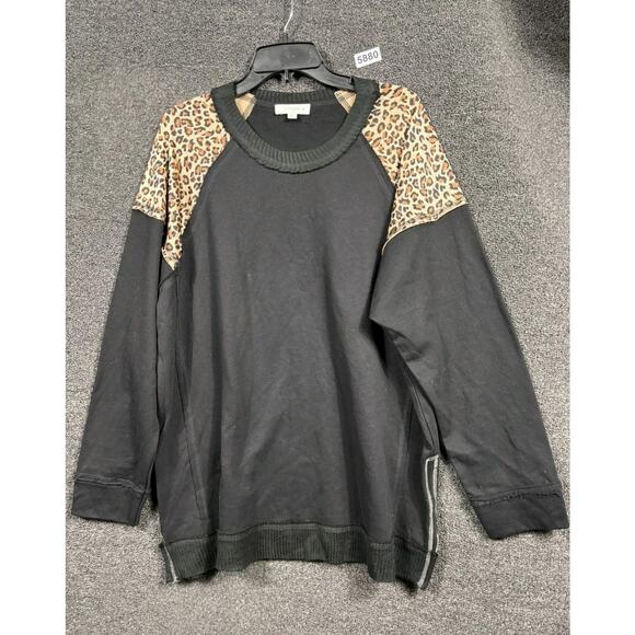 UMGEE Tops - Umgee Womens French Terry Animal Print Tunic Top With Side Slits Womens Size XL